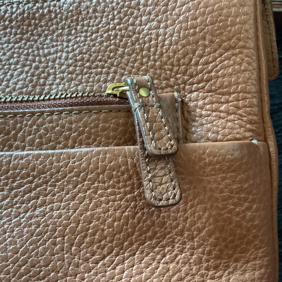 Fossil Brown Pebbled Leather Crossbody Messenger Bag - Picture 8 of 8